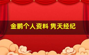 金鹏个人资料 隽天经纪